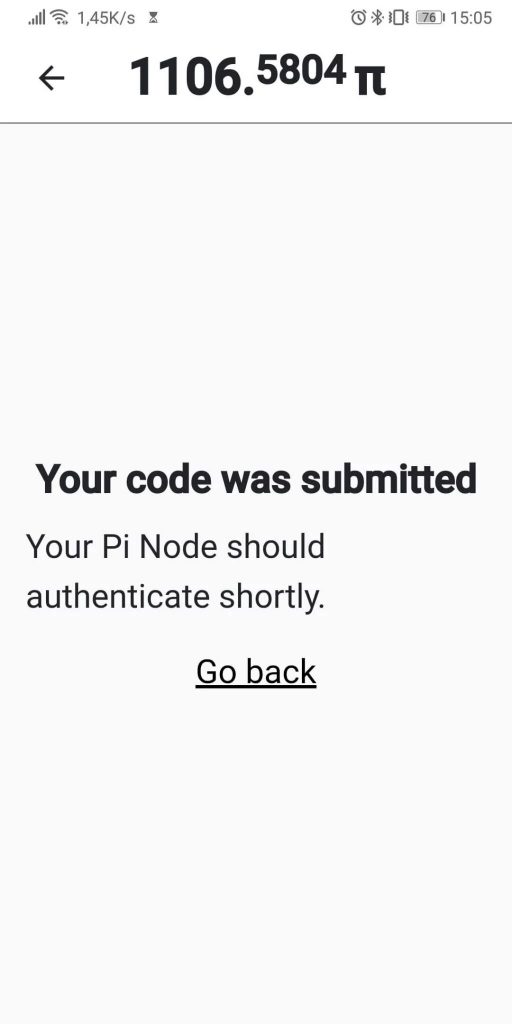 Thông báo đã truy cập Pi Node trên máy tính thành công
