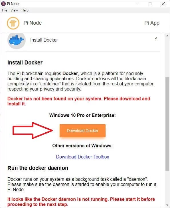 Chọn Download Docker để tải về